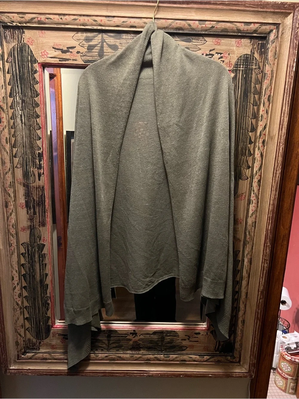 Talbots Olive Green Lightweight Knit Ruana / Travel Wrap